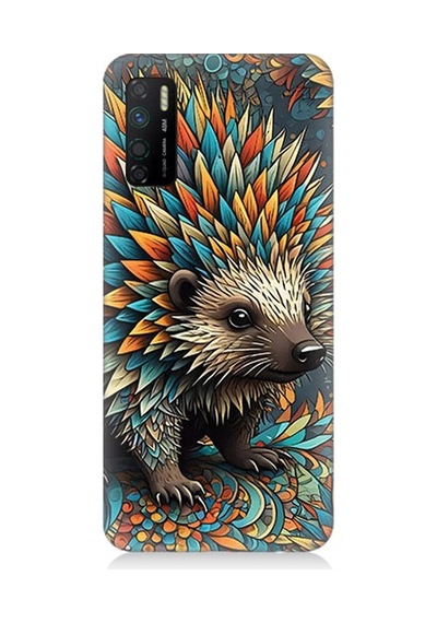 İnfinix Note 7 Lite Uyumlu Renkli Kirpi Desenli Silikon Kılıf