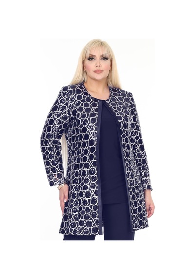 Ladies First Büyük Beden 3924 Lacivert Ceket+bluz Takım 001