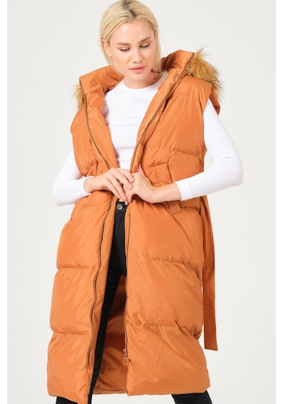 Dewberry Bayan Yelek Z6744 Taba