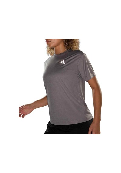 Adidas Running Essentials Kadın Gri Yuvarlak Yaka Tişört Gri