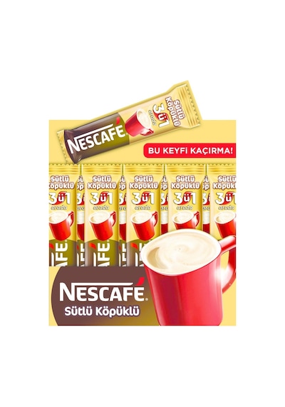 Nescafe 3'ü 1 Arada Sütlü Köpüklü Kahve 56 x 17.4 G