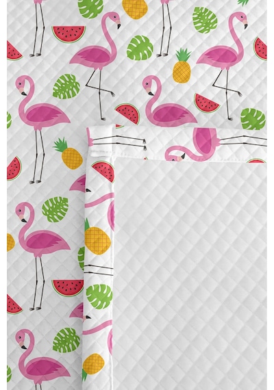Evimde Bambaşka Pembe Flamingo Kız Çocuk Pike Takımı - Tropikal Sarı Yeşil Bebek Odası Yatak Örtüsü - 160x220 CM Evimde Bambaşka Pembe Flamingo Kız Çocuk Pike Takımı - Tropikal Sarı Yeşil Bebek Odası Yatak Örtüsü - 160x220 CM