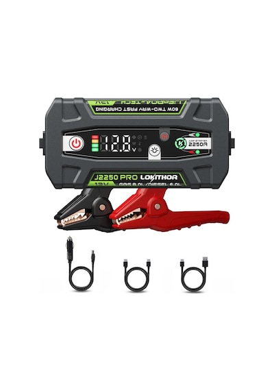 Lokithor J2250pro 12v 2250amp Lifepo4 Akıllı Akü Takviye + Powerbank + Led Lamba
