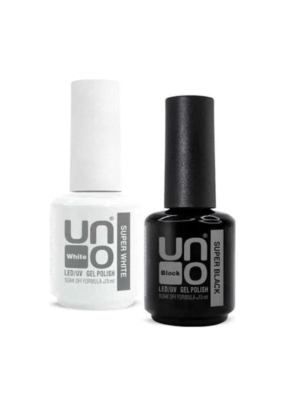 Uno Super White Beyaz 15 ML + Super Black Kalıcı Oje 15 ML