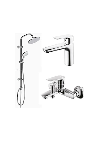 Creavit SH640 Solo SO1500 + SO2500 + SH640 3'lü Duş Seti Takımı Krom