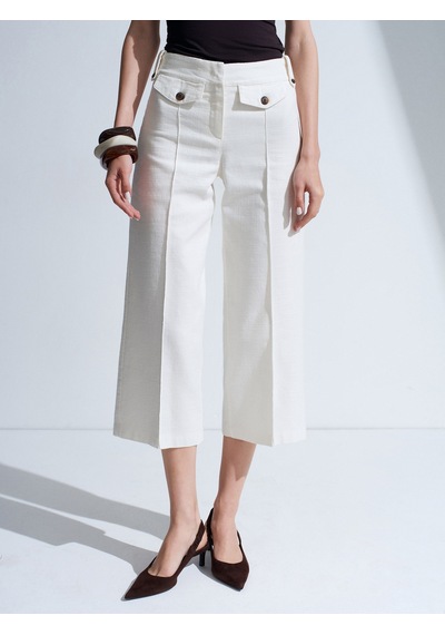 Dilvin 72711 %100 Pamuk Culotte Pantolon-ekru