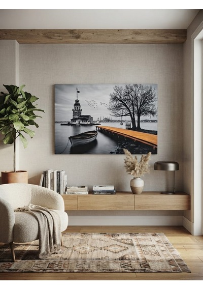 Tablo 60x90 Cm Büyük Boy Kafe Ve Salon Hediyelik Siyah