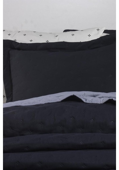 Washed Soft Çift Taraflı 6 Parça Çeyiz Seti Antrasit Antrasit