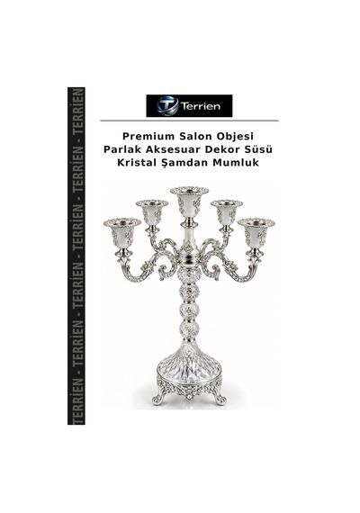 Premium Salon Objesi Parlak Aksesuar Dekor Süsü Kristal Şamdan Mumluk Çok Renkli