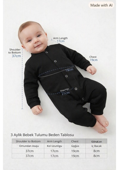 Gülerçocuk Unisex Bebek Pamuklu Siyah Tulum - Günlük Ve Özel Kullanım Siyah - 900604387 Siyah Gülerçocuk Unisex Bebek Pamuklu Siyah Tulum - Günlük Ve Özel Kullanım Siyah - 900604387 Siyah