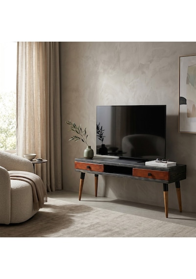 Mobenta Modest Tv: İskandinav Masif Tv Ünitesi 2 Çekmeceli 1 Raflı - 175 An-bk Antrasit-bakır Mobenta Modest Tv: İskandinav Masif Tv Ünitesi 2 Çekmeceli 1 Raflı - 175 An-bk Antrasit-bakır