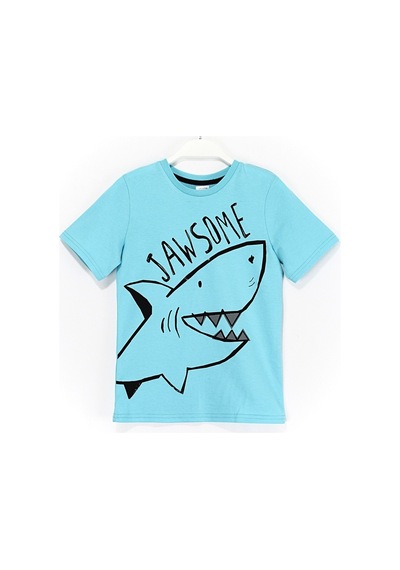 Dobakids Köpek Balığı Jawsome Baskılı Erkek Çocuk T-Shirt 2 - 9 Yaş Aralığ