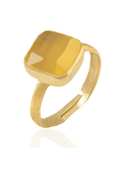Kadir Jewellery 22 Ayar Altın Kaplama Zirkon Taşlı Kadın Minimal Yüzük Sarı 42023691