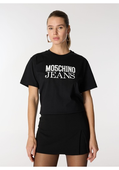 Moschino Jeans Siyah Kadın Baskılı T-shirt J0706-1555