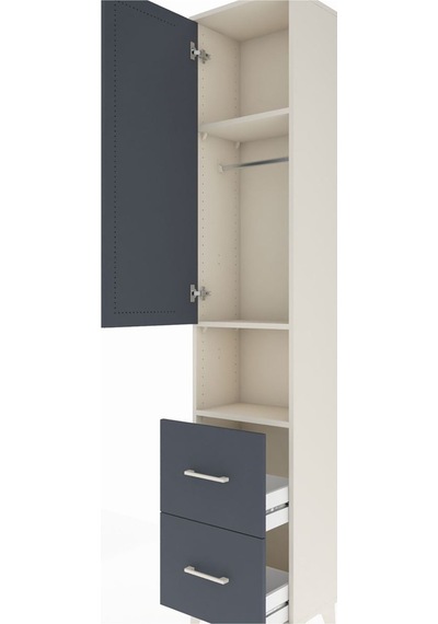 Arges Dolap 3 Raflı 2 Çekmeceli Tek Askılı 44x30x221 Aytaşı-a... Aytaşı
