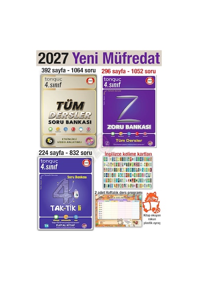 4. Sınıf 2027 Tüm Dersler Zoru Soru Taktikli Bankaları Seti Yeni 3 Kitap