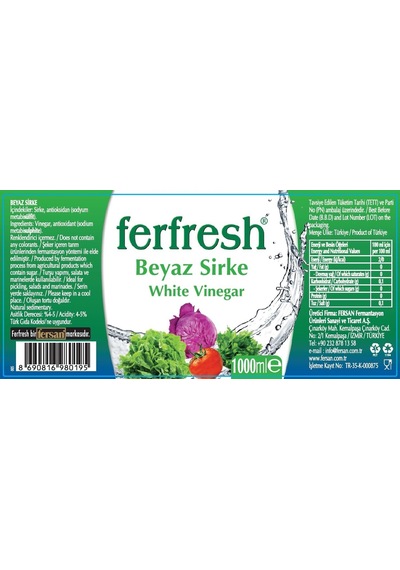 Beyaz Sirke 1 Lt Çok Renkli