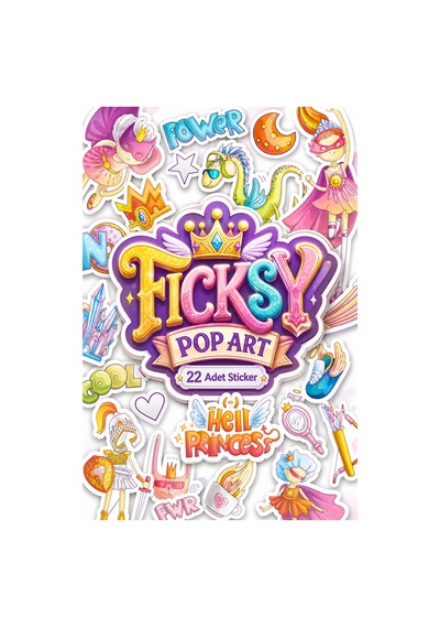 Sevimli Pop Art Stili Prenses Sticker Seti - 22 Adet Etiket Çıkartma Diğer