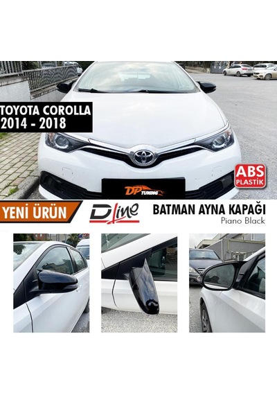 Toyota Corolla Uyumlu 2014 - 2018 Yarasa Batman Ayna Kapağı Piano Black