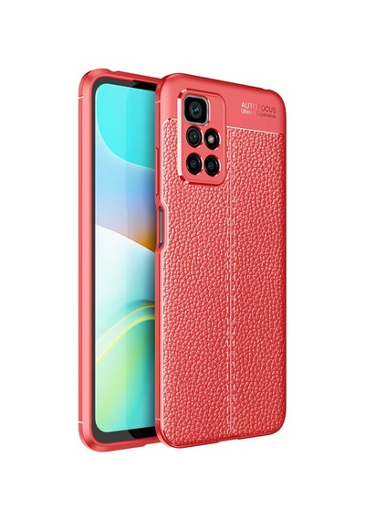 Xiaomi Redmi 10 Kılıf Deri Görünümlü Silikon Kamera Korumalı Üstün Koruma Ata Pro Tech Siyah