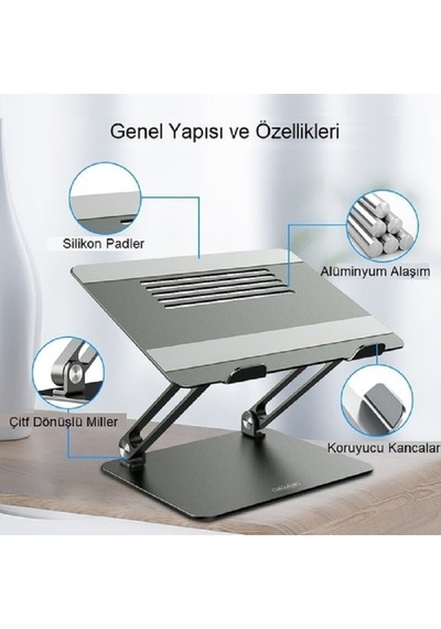 Yenilzd 10-17" Alüminyum Ayarlanabilir Apple Uyumlu MacBook Laptop Standı
