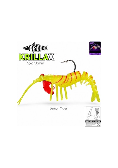 Silikon Karides Yem Fishack Krillax - Uv Boyalı - 5,9g 50mm - Renk Pink Crystal