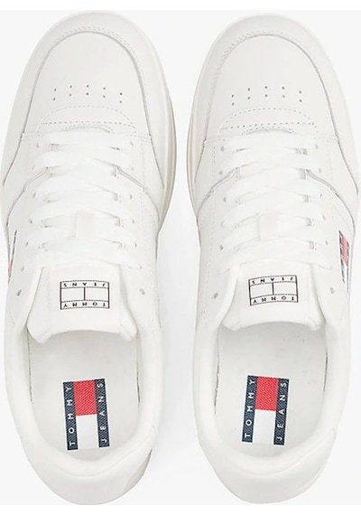 Tommy Hilfiger Tommy Jeans Erkek Beyaz Greenwich Essential Deri Sneaker Çok Renkli