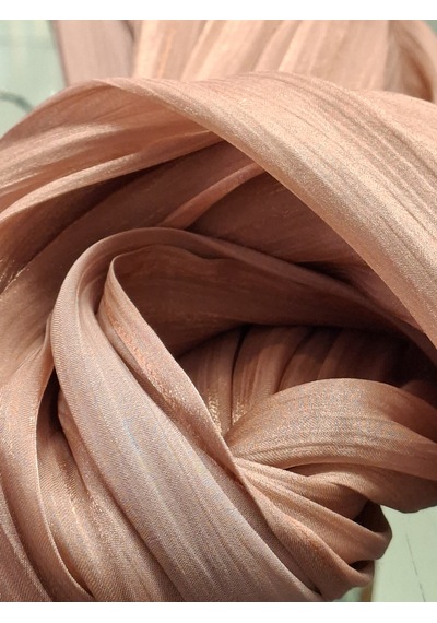 İpek Dükkanı Organza Shımmer Abiye Üzeri Parlak Şal Bakır