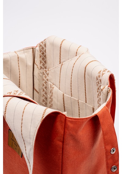 Fabric Craft Bag Omuz Çantası Duck Kumaş Astarlı Büyük Boy Günlük Tote Kırmızı