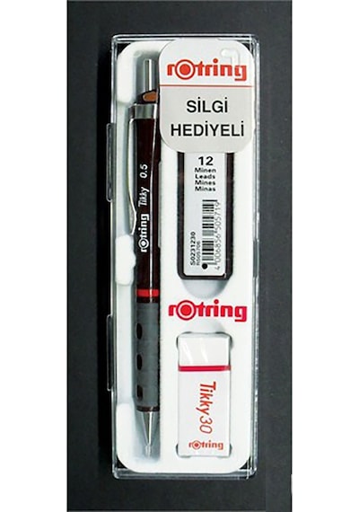 Rotring  Kalem Uç Silgi Takim 0.5 MM Bordo