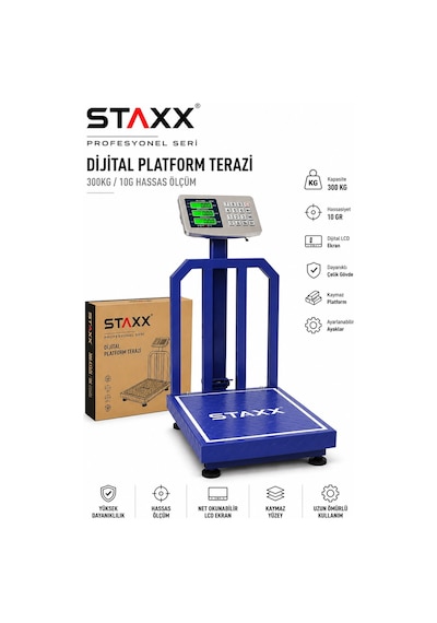 Staxx Stx300tra 300 Kg Dijital Platform Terazi Elektronik Baskül Endüstriyel Hassas Ölçüm Korumalı