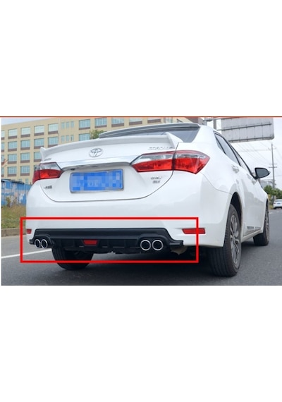Toyota Corolla Uyumlu Difüzör Arka Tampon Eki Siyah 4egzoz 2016+