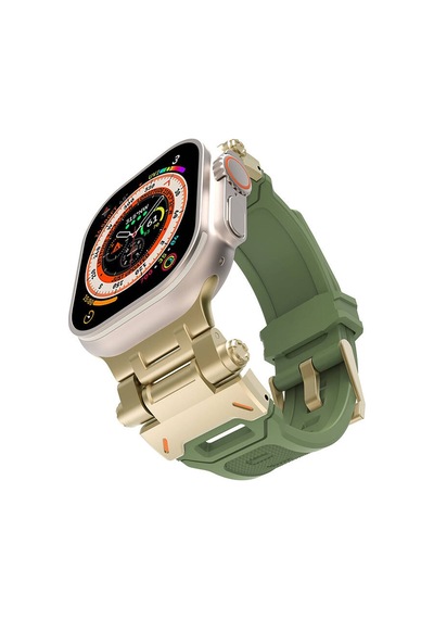 Apple Uyumlu  Watch  1/2/3 42mm İle Kordon Metal Başlıklı Silikon Kordon