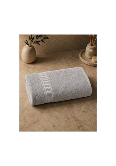 2 Li Banyo Havlu Seti 70x140 + 50x90 Yumuşak Dokulu Yüksek Emici Banyo Ve El Yüz Havlusu Takımı Gri