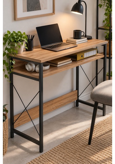 Sulorahome Çam Desenli Kahverengi Çalışma Masası Ve Raflı Bilgisayar Masası Atlantik Çam Sulorahome Çam Desenli Kahverengi Çalışma Masası Ve Raflı Bilgisayar Masası Atlantik Çam