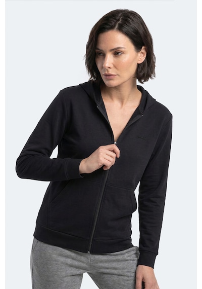 Slazenger Sera I Kadın Fermuarlı Siyah Sweatshırt