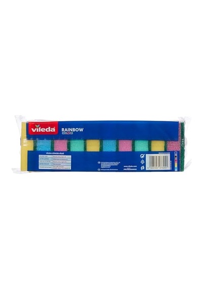 Vileda Ekonomik Bulaşık Süngeri, 10'lu Ekonomik Paket, Rainbow