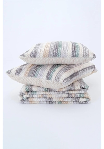 Merinos Relax 3 Parça Battaniye Seti Colorlines Gri -