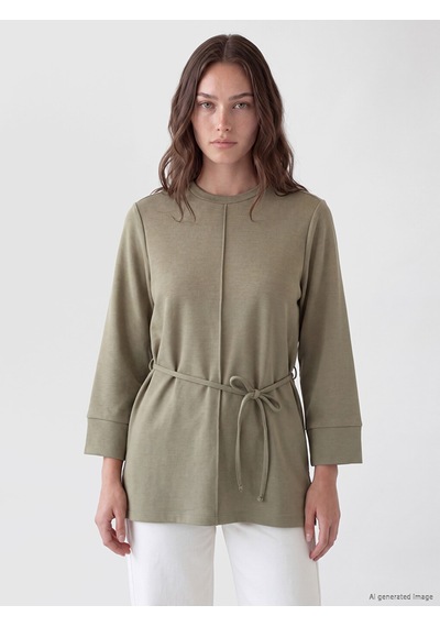 Lcw Modest Haki Soft Touch Kadın Sweatshirt Tunik