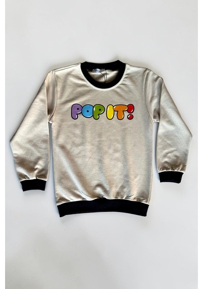 Minik Motion 3'lü Set Çocuk Baskılı 2 İplik Penye Sweatshirt Syah - Taş Rengi