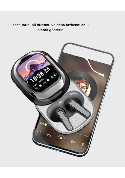 Tek Bluetooth 5.4 Kulaklık Gürültü Engelleme Ve Akıllı Ekranlı Şarj Kutusu Najmaddin Diğer