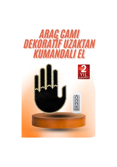 Kumandalı El Led Araba İçi 4 Farklı Mod El Orta Parmak Led Çok Renkli