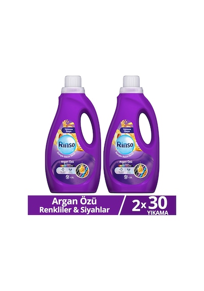 Rinso Sıvı Çamaşır Deterjanı Komple Bakım Serisi Argan Özü Renkliler Ve Siyahlar Için 1.5 L X2 Diğer