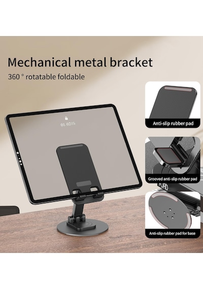 Tech Ayarlanabilir Katlanabilir Masaüstü Telefon Standı, 360 Döner, Evrensel Uyumlu 4-8 İnç Telefon Ve 13 İnch K Diğer