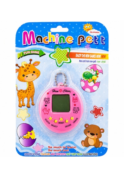 Machine Pet Dijital Sanal Evcil Hayvan Anahtarlık Oyunu Lcd Ekranlı Elektronik Oyuncak Pembe "