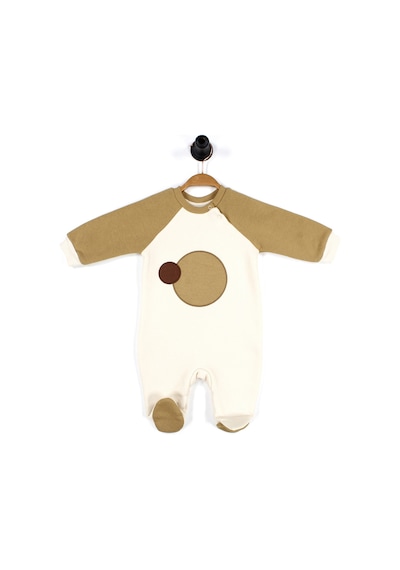 Kidaxi Hardal Reglan Kol 3 İplik Patiksiz Bebek Tulum Hardal