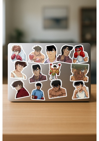 Hajime No Ippo Fighting Spirit Rising Anime Telefon Laptop Yapışkanlı Folyo Sticker Paketi 24 Adet Çok Renkli