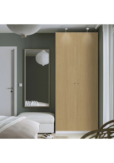 Ikea Beyaz Geniş Kapaklı Gardırop Beyaz-meşe Görünümlü