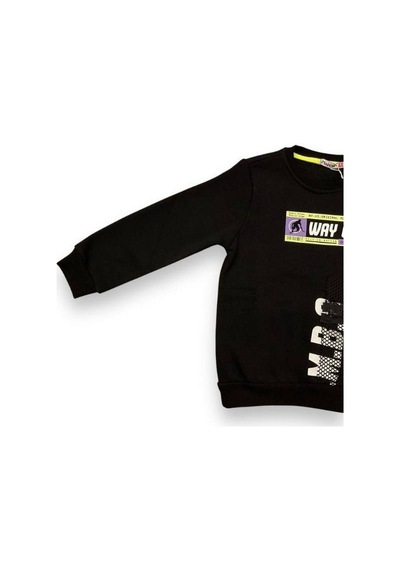 Cantoy Erkek Çocuk İçi Şardonlu File Cep Detaylı Sweatshirt-15090 Siyah