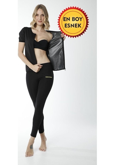 Fitformgiyim Unisex %100 Orijinal Fermuarlı Yarım Kollu Alt Üst Termal Takım Siyah